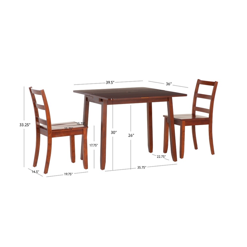 Conway Woden 3 Piece Folding Dining Set