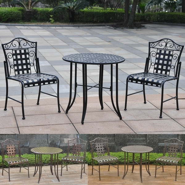 Mandalay 3Piece Iron Patio Bistro Set