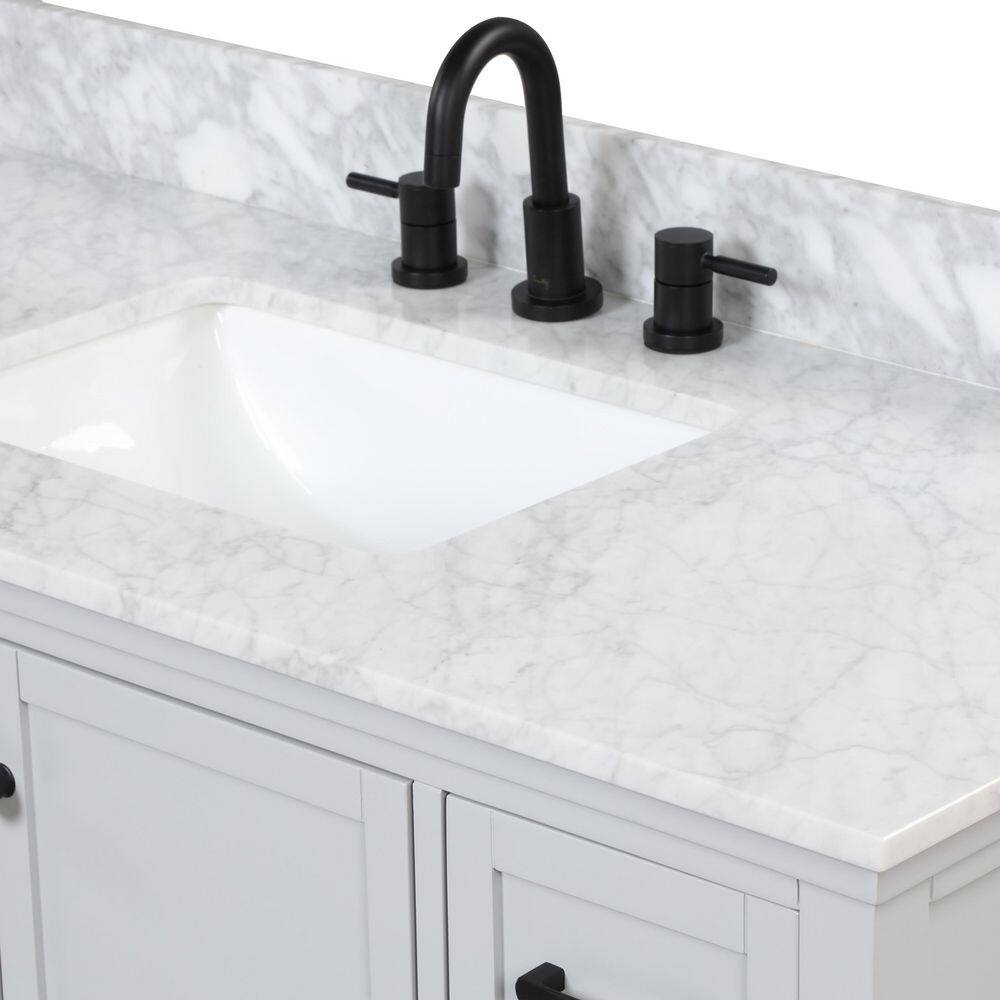 Home Decorators Collection Merryfield 49 in. W x 22 in. D Bath Vanity in Dove Gray with Carrara Marble Vanity Top in White with White Sink 19112-VS49-DV