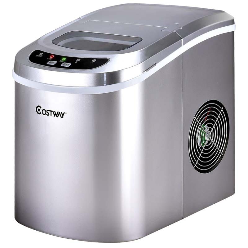 26LBS/24H Mini Portable Ice Maker Countertop, Compact Ice Machine with Ice Scoop