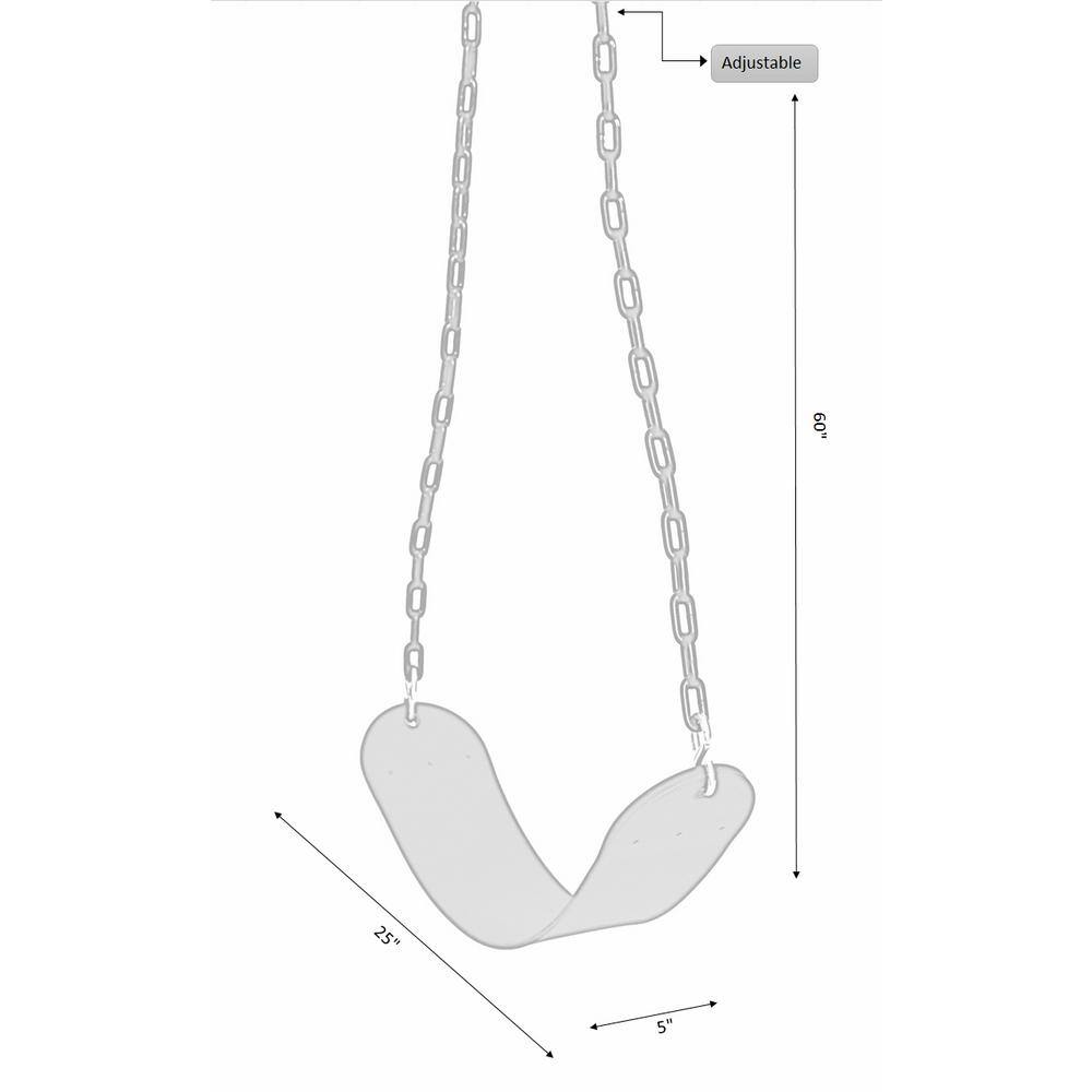 PLAYBERG Heavy-Duty Flexible Green Belt Swing with Coated Metal Chain QI003376