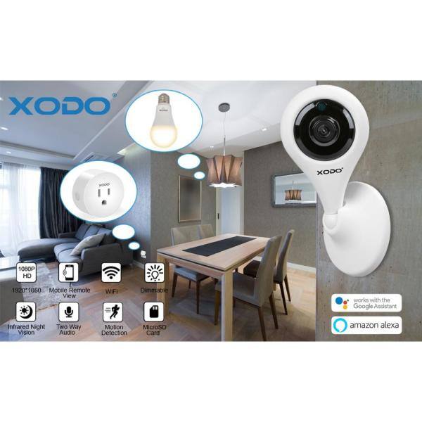 Xodo Smart Home Security Surveillance Kit with 1080p Camera 60-Watts Smart BulbSmart Home Plug App ControlledEasy install PK3