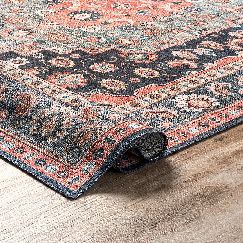 nuLOOM Francis Persian Medallion Machine Washable Area Rug