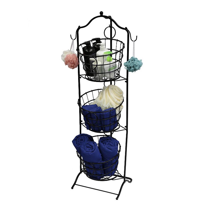 Puleo International 3-Tier Wire Basket Stand