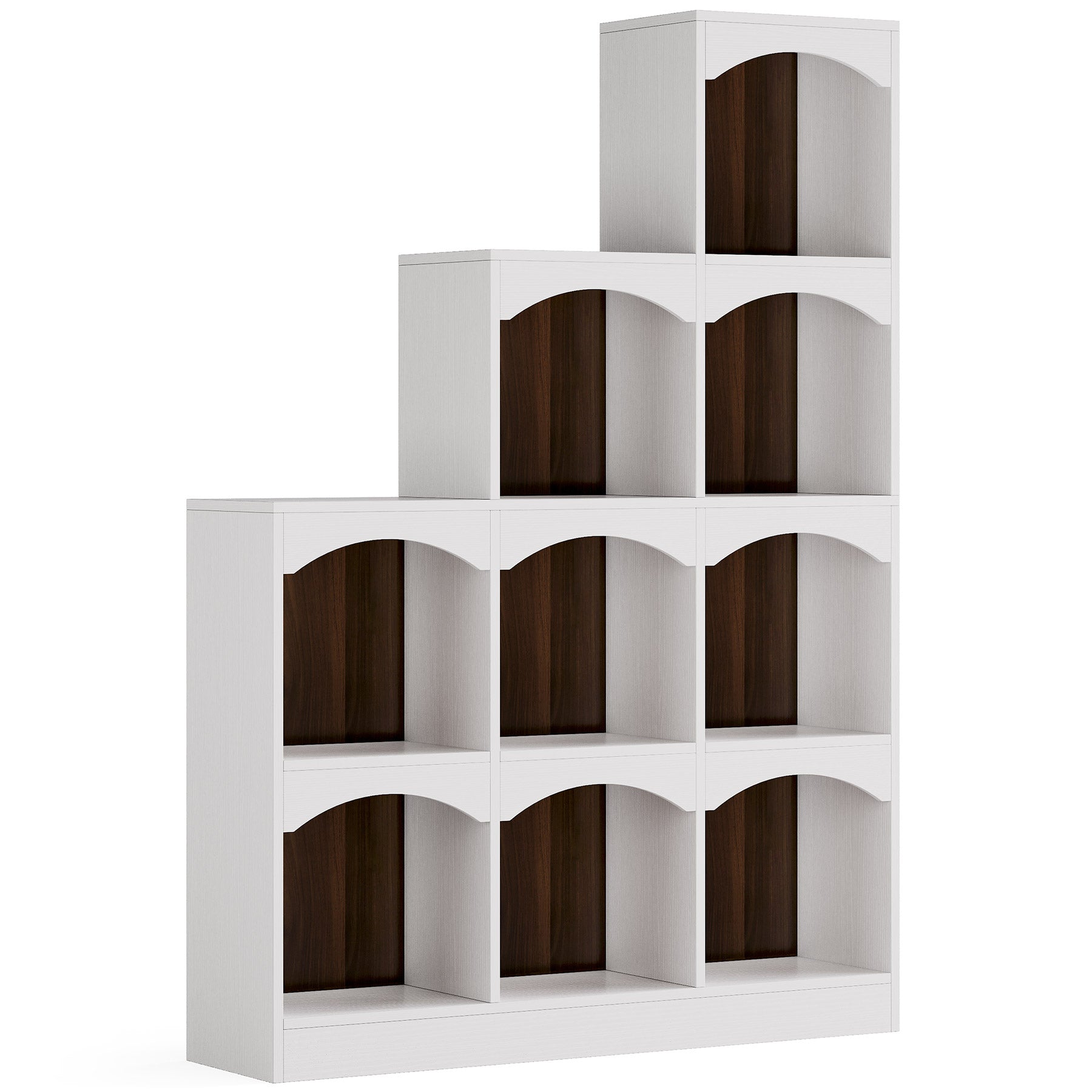 9 Cubes Bookshelf, L-Shaped Corner Etagere Bookcase Display Shelf