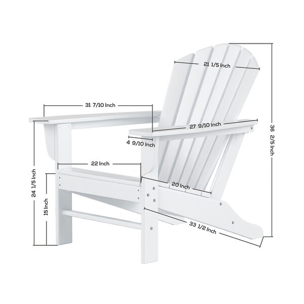 Polytrends Altura Outdoor EcoFriendly All Weather Adirondack Chair with Ottoman and Side Table (5Piece Conversation Set)