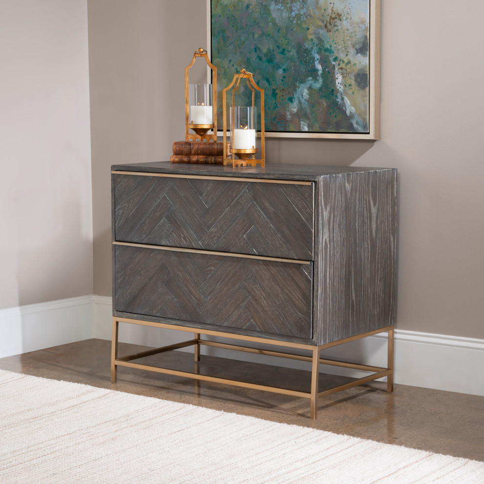 Uttermost Armistead Dark Walnut Drawer Chest   Modern   Accent Chests And Cabinets   by Zin Home  Houzz