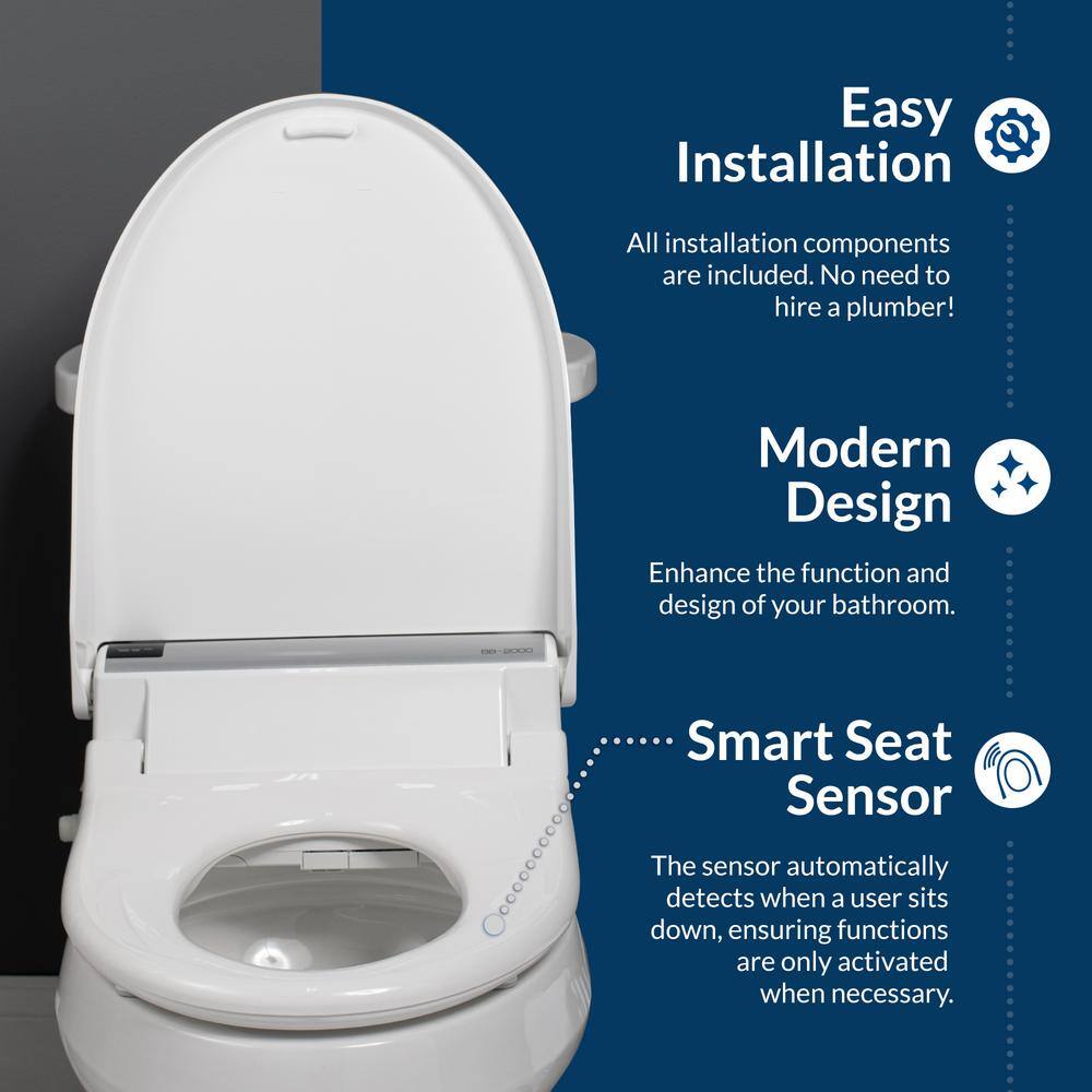 BIO BIDET Bliss BB-2000 Electric Bidet Seat for Elongated Toilets in White BB-2000W