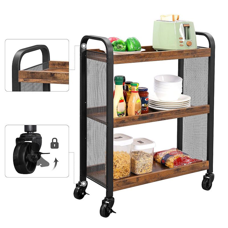 Slim Kitchen Cart For Narrow Spaces， Rolling Storage Cart