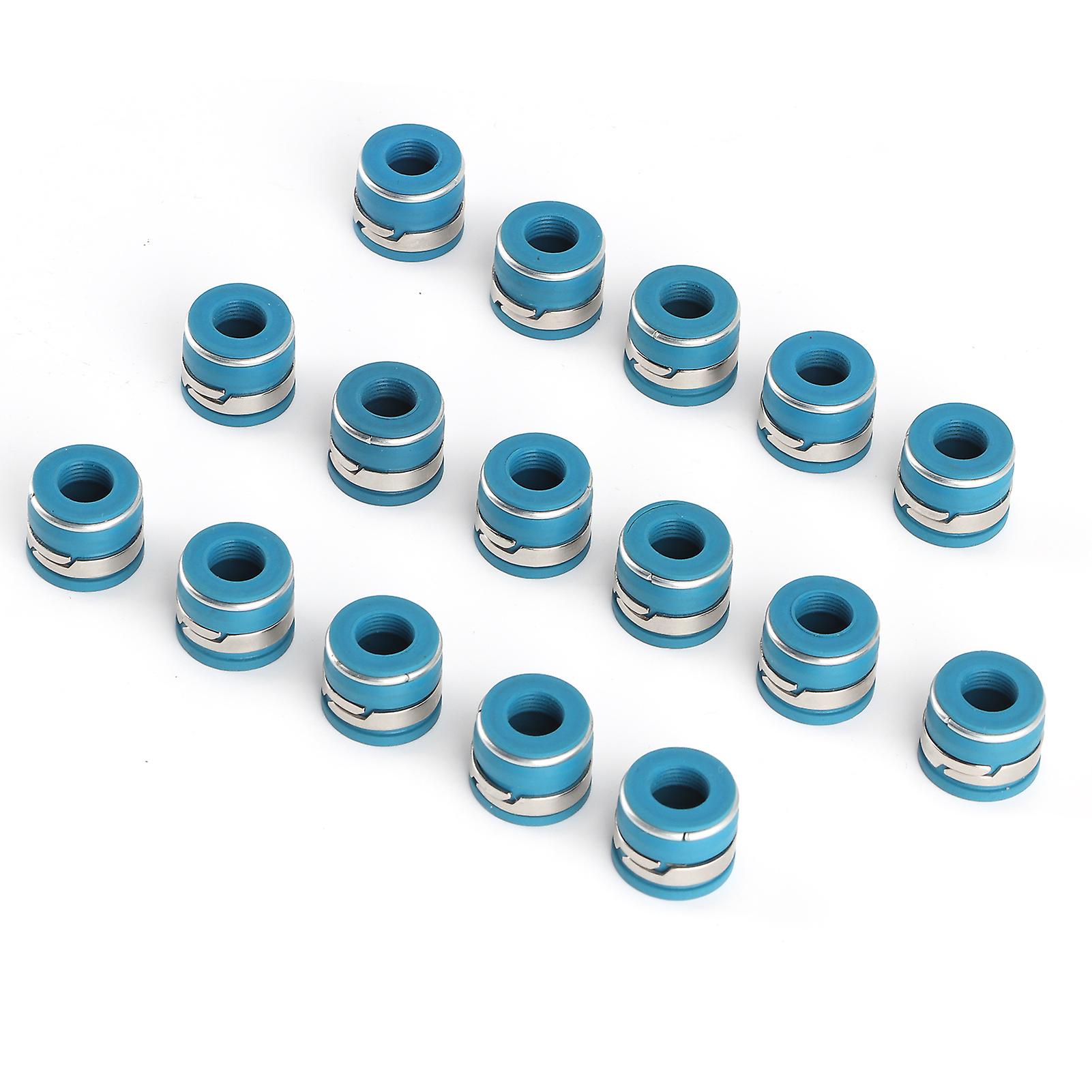 16pcs Valve Stem Oil Seals Set Fluororubber Excellent Sealing Parts Fit For Gm Sbc V8 Engine