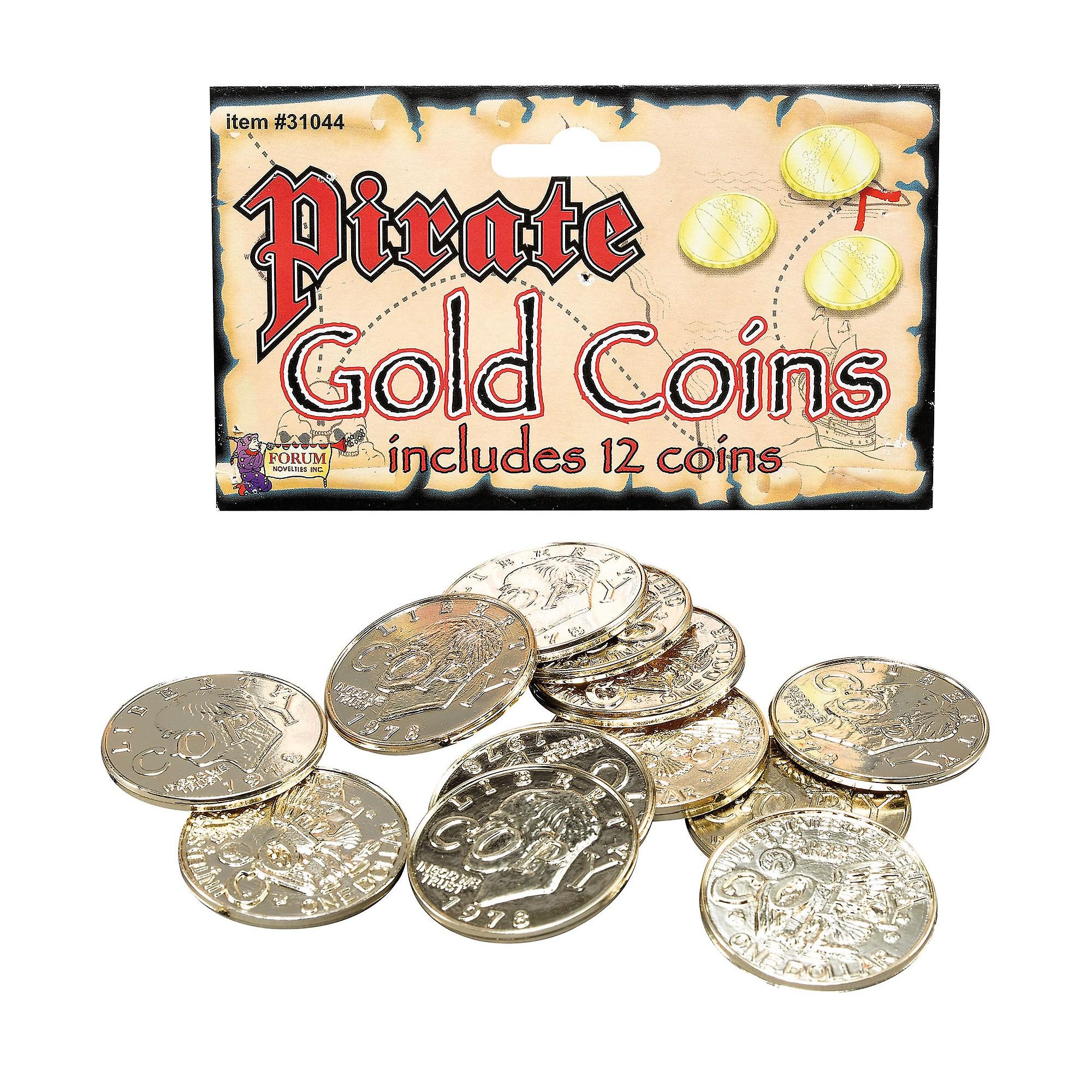 Bristol Novelty Fake Pirate Coins (Pack Of 12)