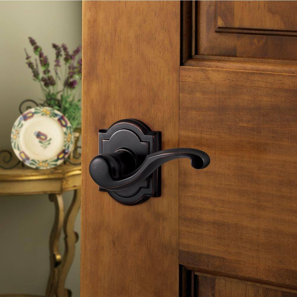 Baldwin Prestige Madrina Venetian Bronze Universal HallCloset Door Lever (4-Pack) 352MDLARB11P4PK