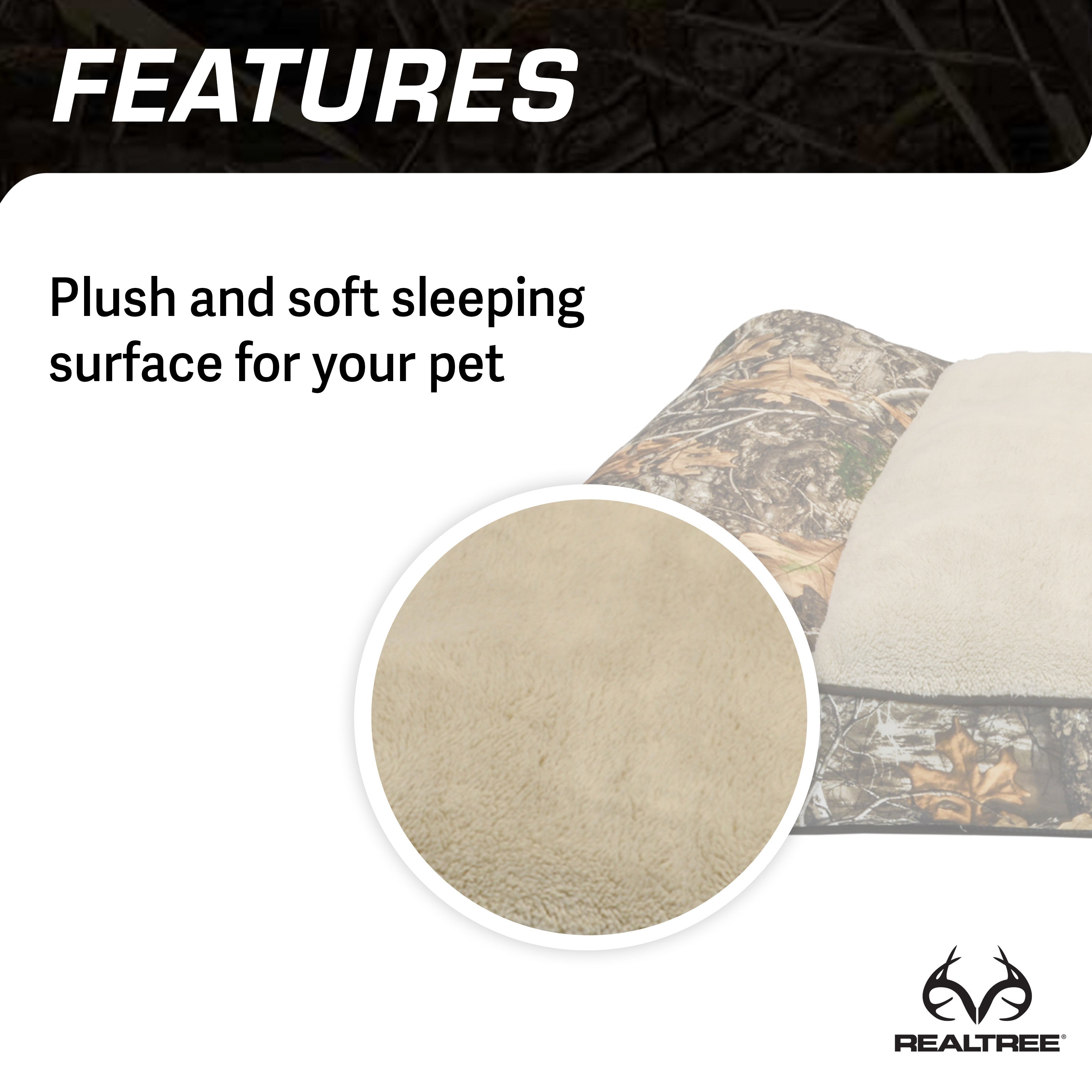 Realtree Edge Camo Bolster Pet Bed - Brown