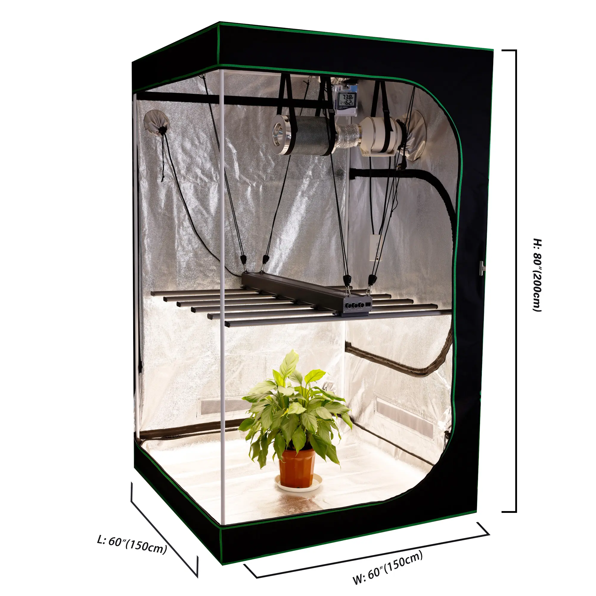 2 en 1 large greenhouse indoor high reflective mylar hydroponic material complete full kit grow box tent