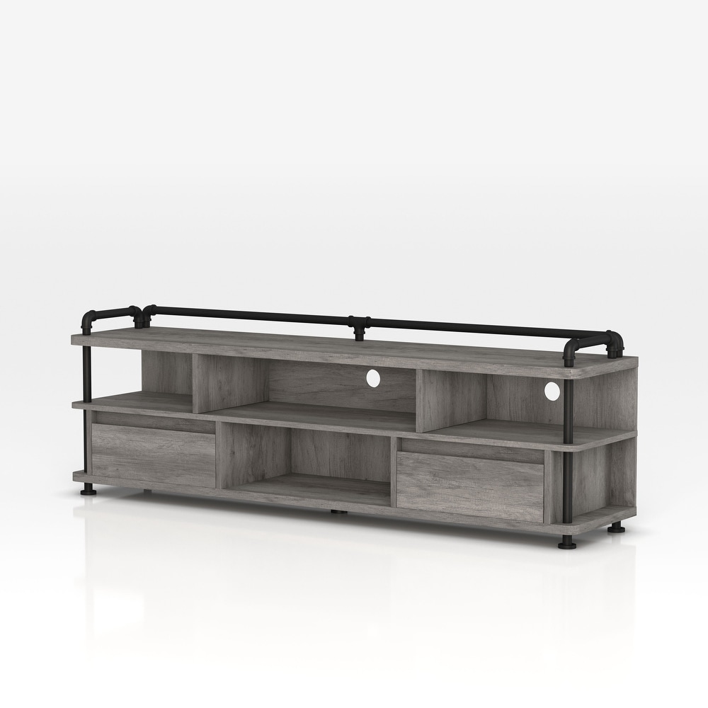 Albertus Industrial 71 inch Iron 4 Shelf TV Console by Furniture of America