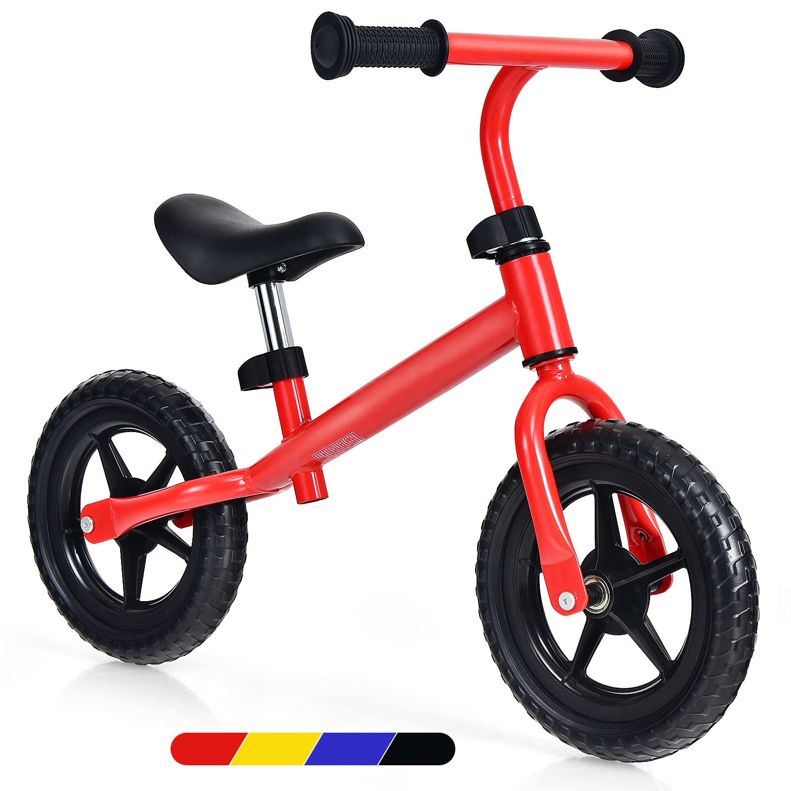 BABY JOY Kids Balance Bike, No Pedal Training Bicycle with Adjustable Handlebar & Seat and Puncture-Proof EVA Tires