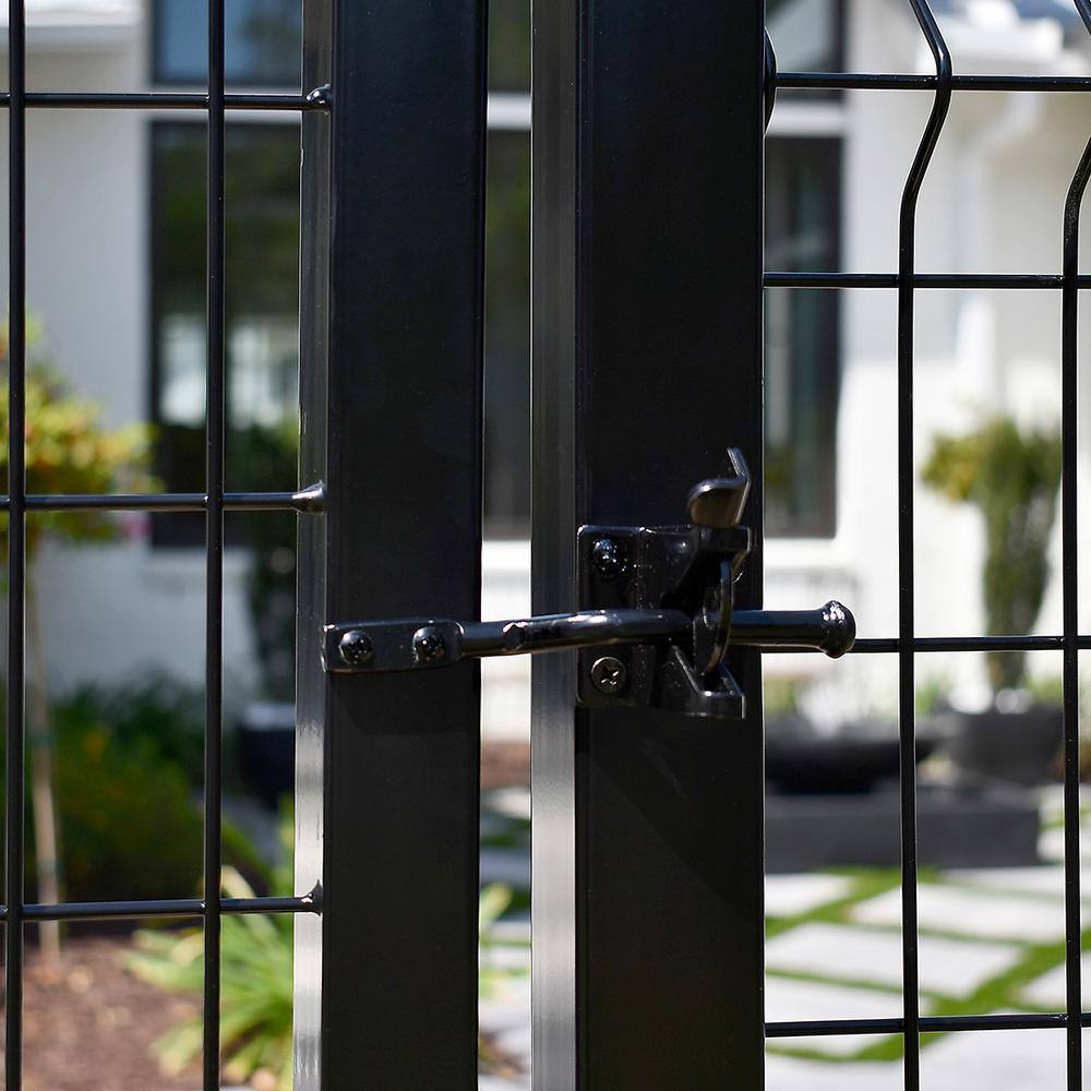 FORGERIGHT Deco Grid 4 ft. x 4 ft. Black Steel Straight Fence Gate 862224