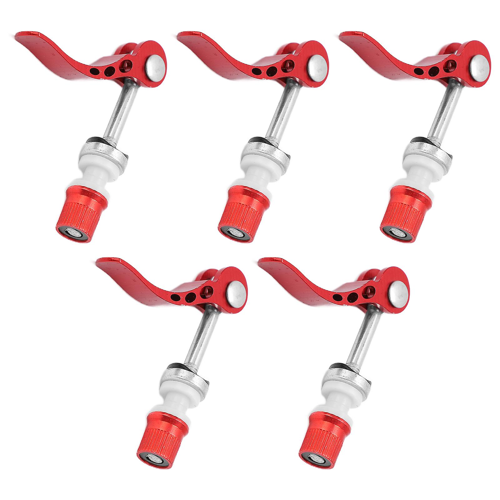 5pcs Seatpost Clamps Quick Release Aluminum Alloy Durable Bike Pipe Clamp Fixed Gear For Universal Bicyclesred