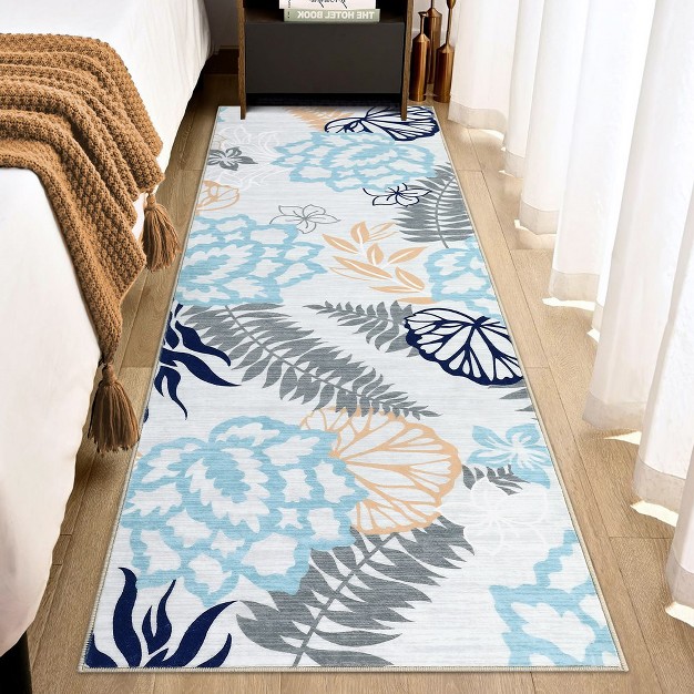 Area Rug Modern Floral Pattern Rug Washable Rugs For Living Room Bedroom