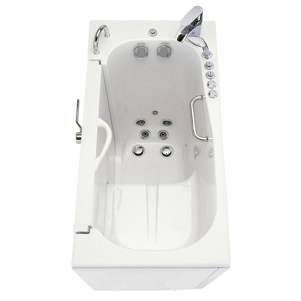 Ella Wheelchair Transfer 26 52 in. Walk-In Whirlpool Bathtub in White with Independent Foot Massage Fast Fill Faucet LHD OLA2652HH2PL