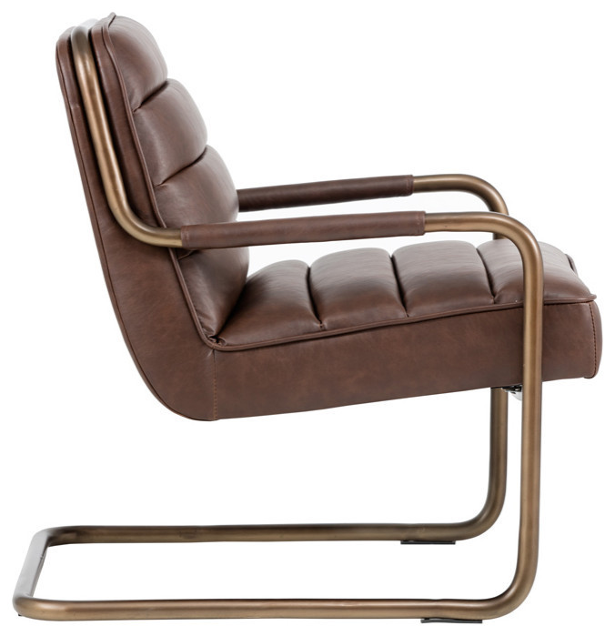 Xarles Lounge Chair  Vintage Cognac   Midcentury   Armchairs And Accent Chairs   by Peachtree Fine Furniture  Houzz