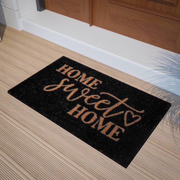 X Indoor outdoor Coir Doormat With Home Sweet Home Message And Non slip Backing