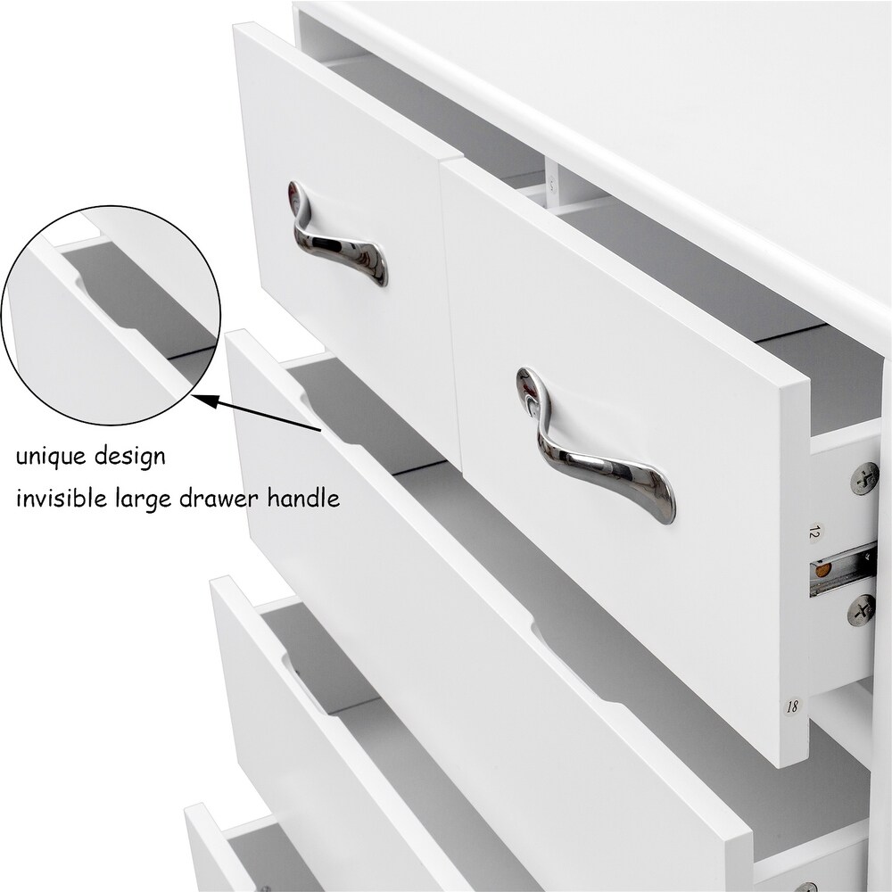 Cabinet Six Drawers Side Table Storage Multi Scene Applicable White