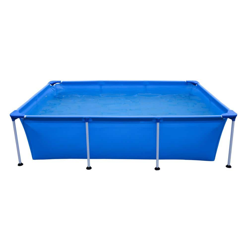 JLeisure 8.5 ft. x 6 ft. Rectangle 26 in. Metal Frame Pool JL-17818