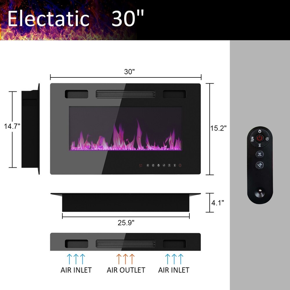 Entertainment Center with Fireplace Option:2 Flame Modes1500W 68.9\