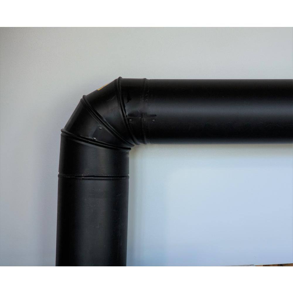 Master Flow 6 in. x 6 in. Black Stove Pipe Elbow BA90E6