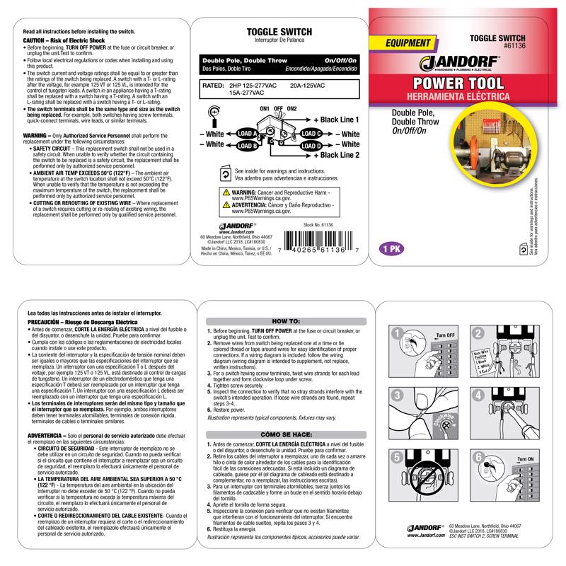 TOGGL SWITCH DPDT 6 TERM