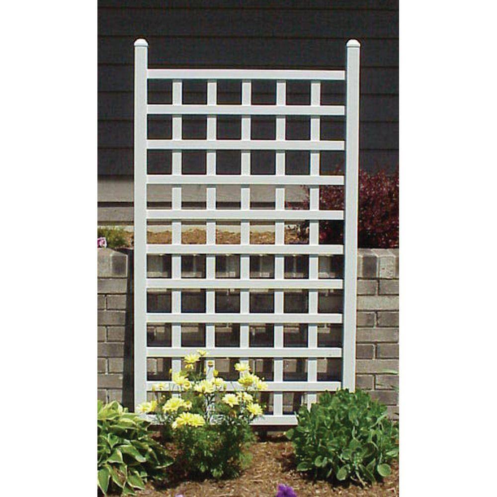 Dura-Trel 66 in. x 35 in. White Vinyl PVC Country Garden Trellis 11160