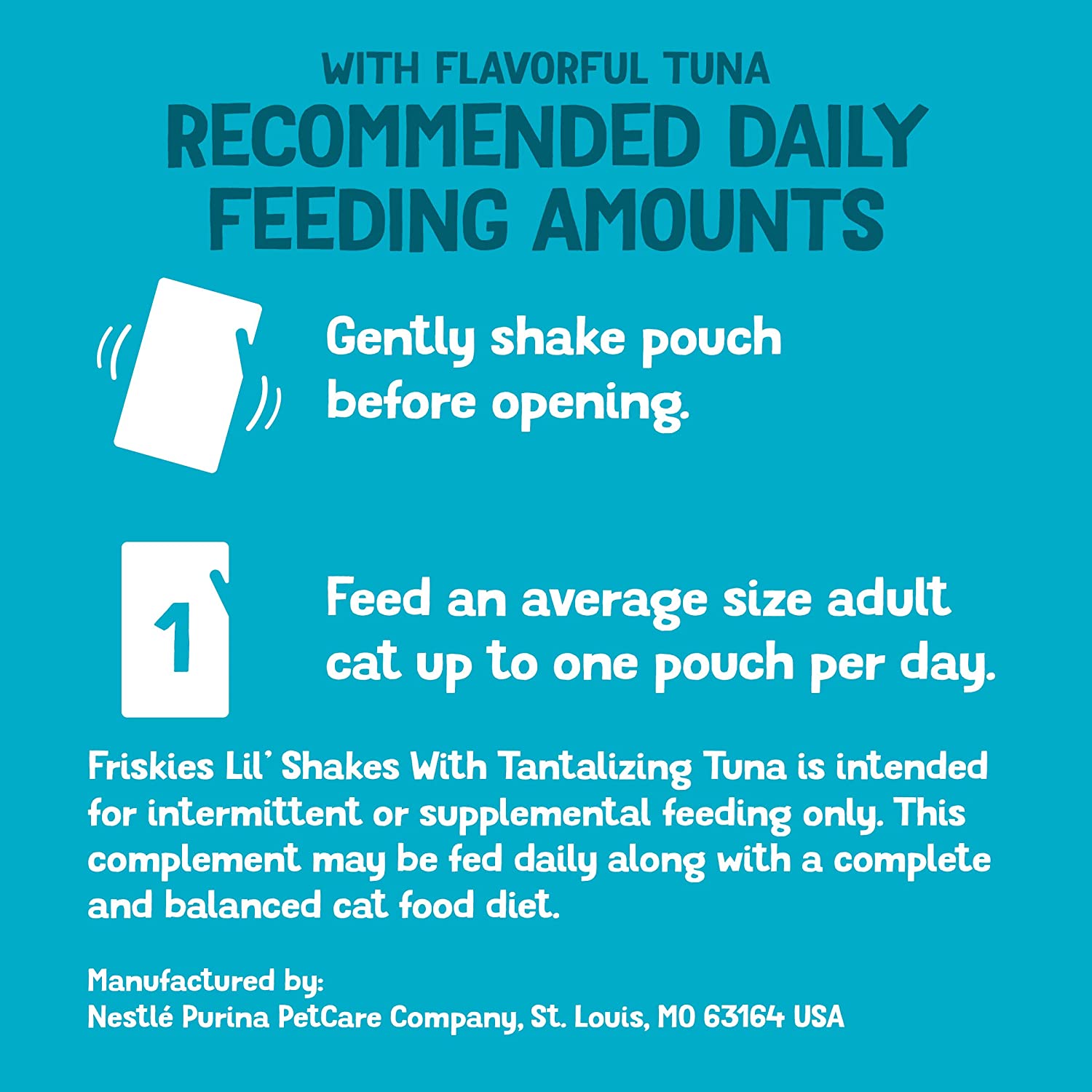 Purina Friskies Wet Pureed Cat Food Topper Lil' Shakes with Tantalizing Tuna - (16) 1.55 oz. Pouches