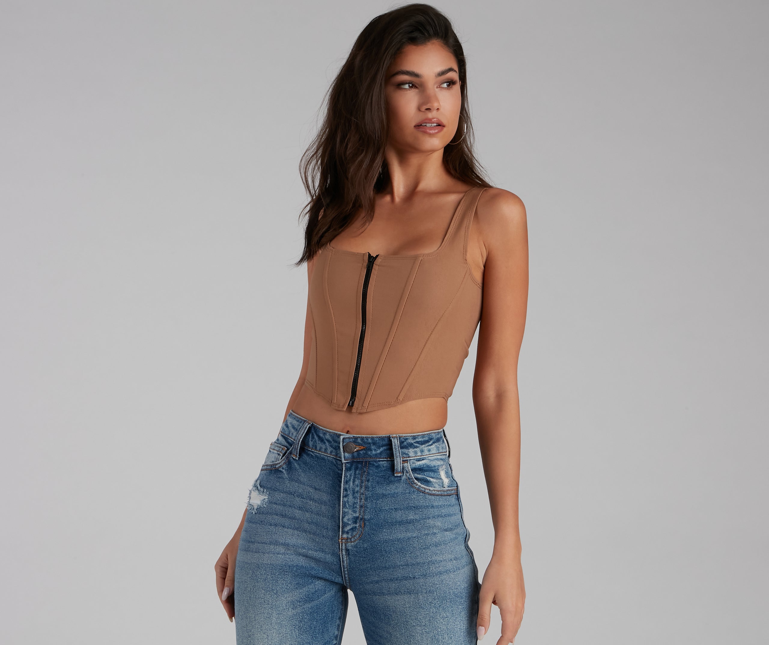 An Edgy Vibe Cropped Corset Top