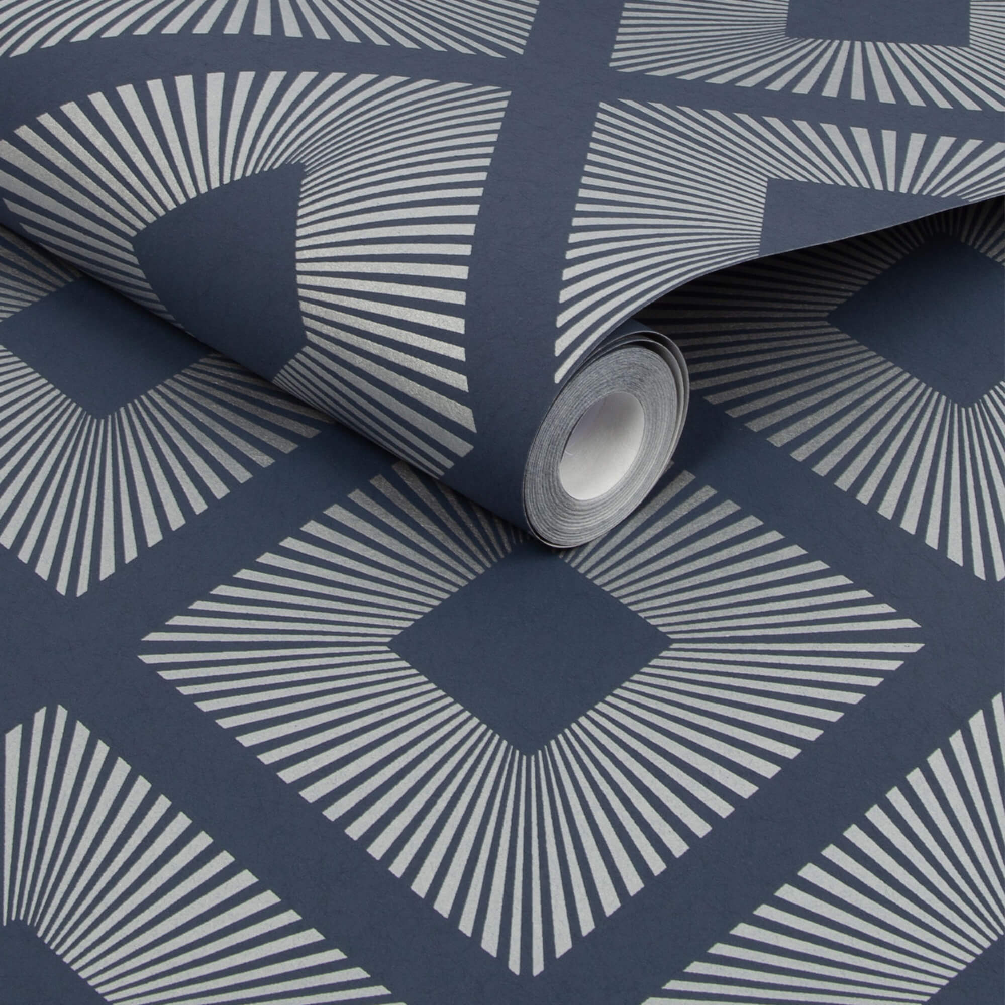 NEXT Deco Triangle Navy Wallpaper