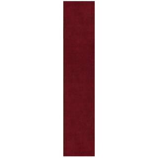 Ottomanson Scrabe Rib Waterproof Non-Slip Rubber Back Runner Rug 2 ft. W x 14 ft. L Red Polypropylene Garage Flooring SRT700-2X14