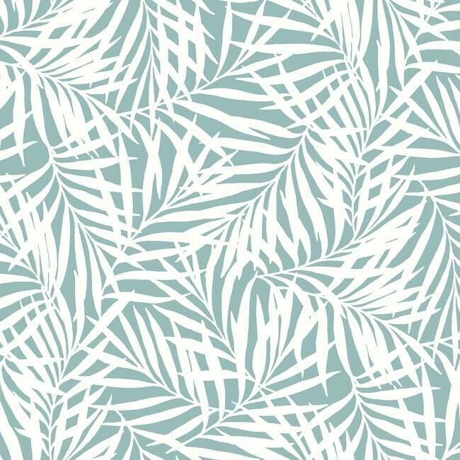 Oahu Fronds Wallpaper in Blue from the Water's Edge Resource Library