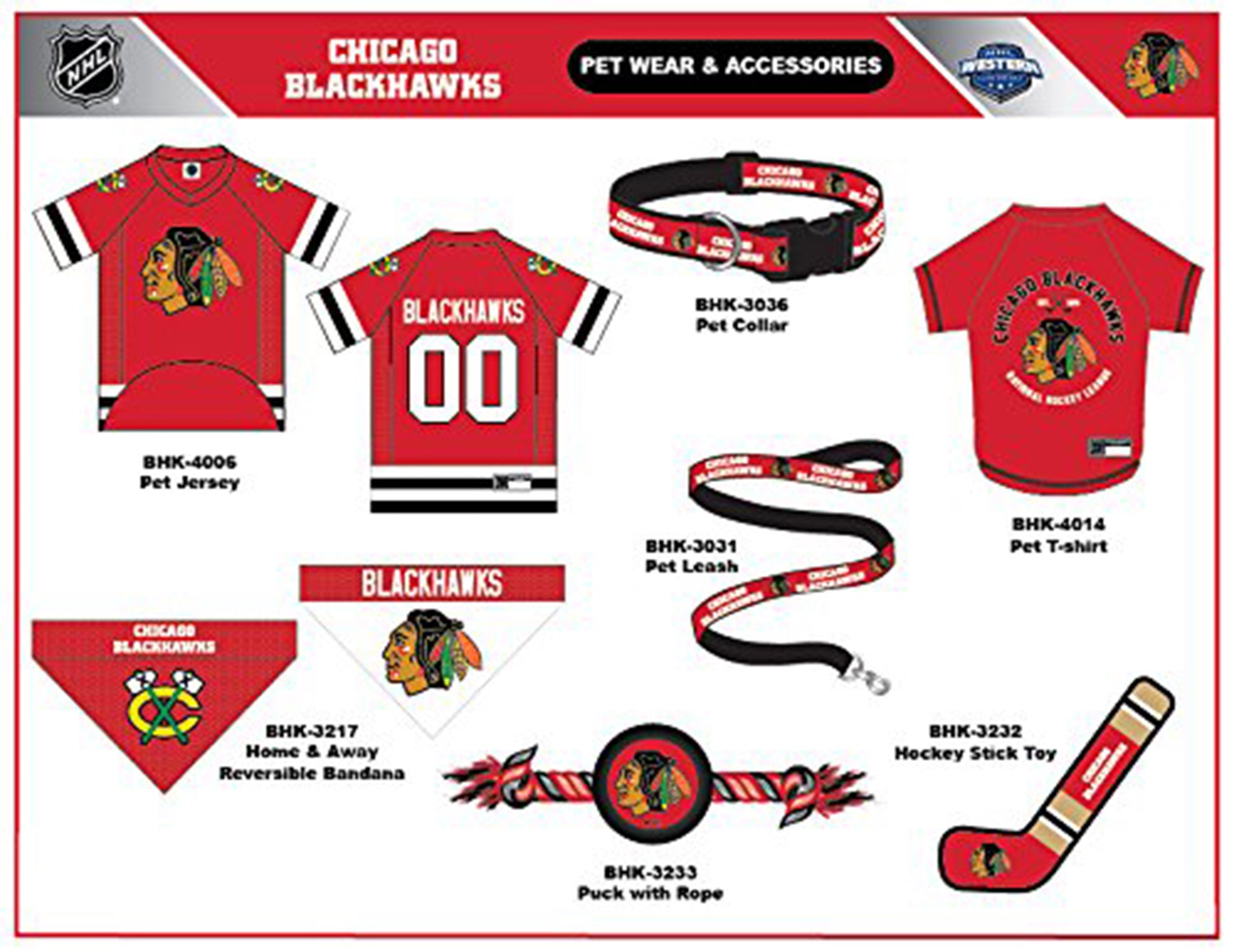 Pets First NHL Chicago Blackhawks Leash! Licensed， Heavy-duty， Strong， Durable Leash for Dogs， Cats