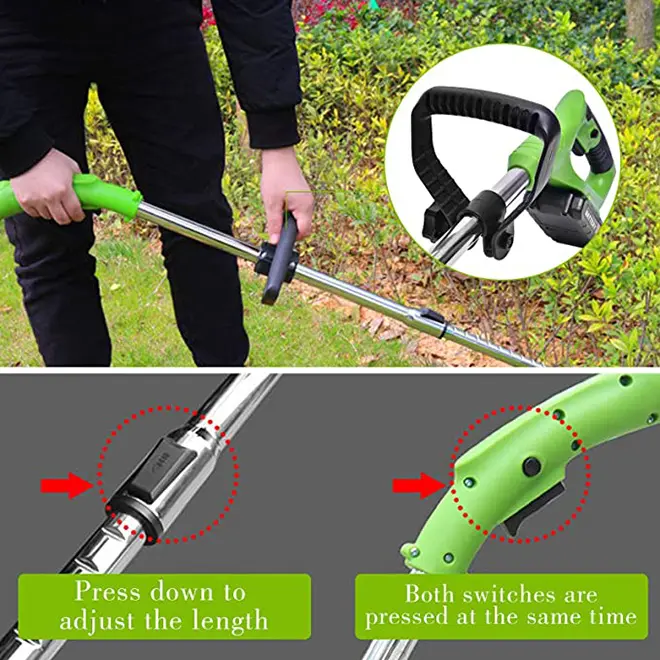 Wholesale Wheeled Cordless Weed Eater Weed Wacker with Metal Blades Battery Powered Weed Trimmer Brush Cutter for Lawn Garden