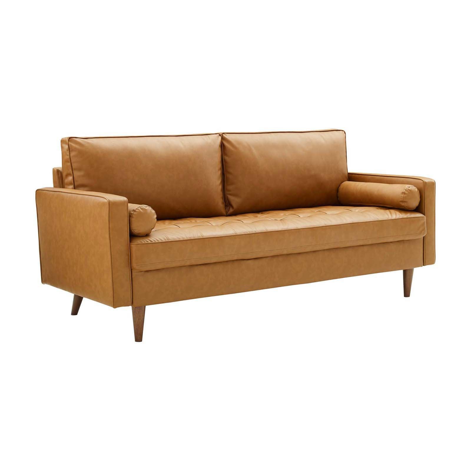 Modway Valour Faux Leather Sofa - Tan