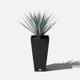 Veradek Midland 26 in. Black Plastic Tall Square Planter MV28B