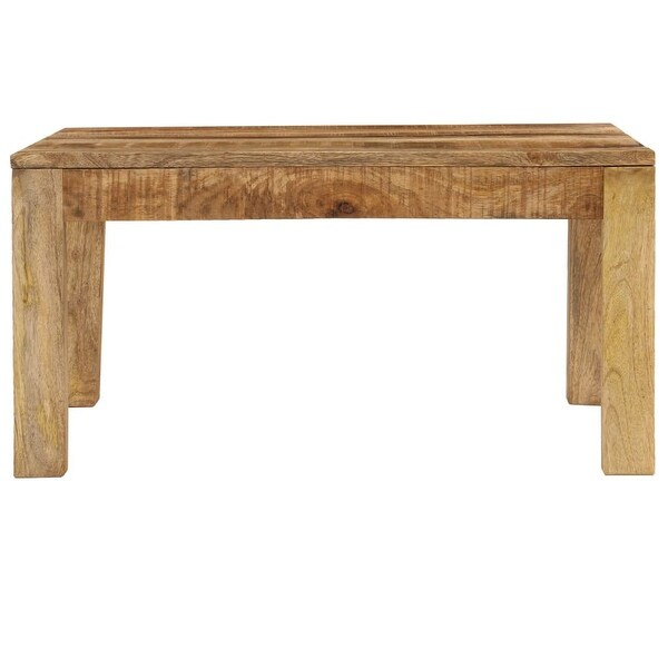 Wooden Square Coffee Table Side Table， Solid Mango Wood End Table Cound Table for Living Room Home， Office 31.5