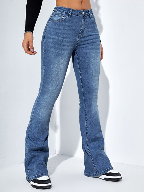 Frenchy Moustache Effect Flare Leg Jeans