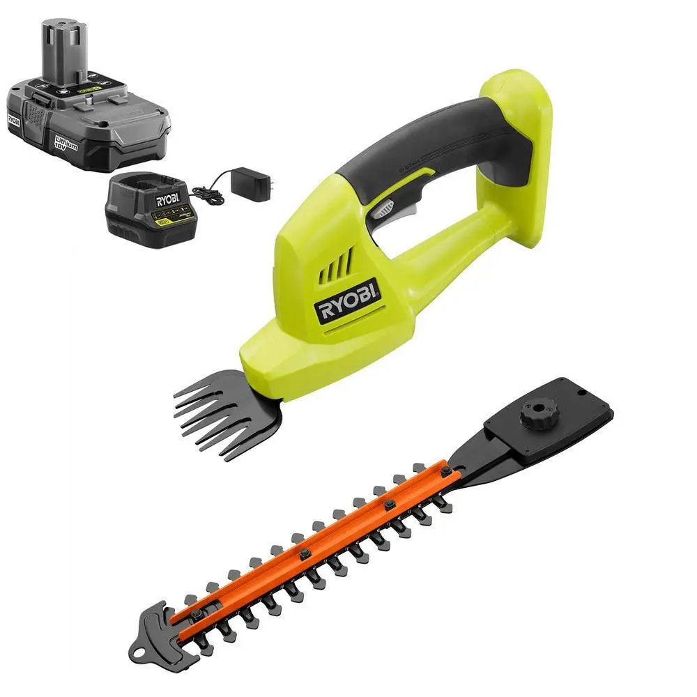 ONE+ 18V Cordless Battery Grass Shear and Shrubber Trimmer with 1.3 Ah Battery and Charger