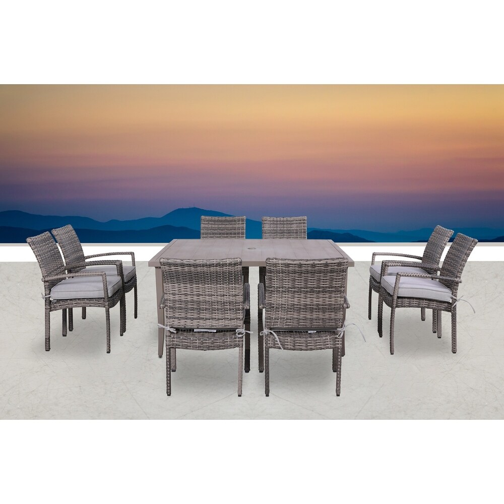 LSI 9 Piece Dining Sets with Chairs and Cushions