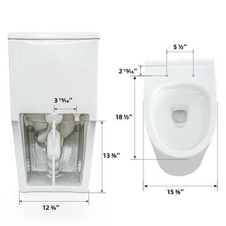 Casta Diva Rough in 12 in. 1-Piece Toilet 0.9 GPF1.28GPF Dual Flush Elongated Skirted Toilet in White Seat Included CD-T001