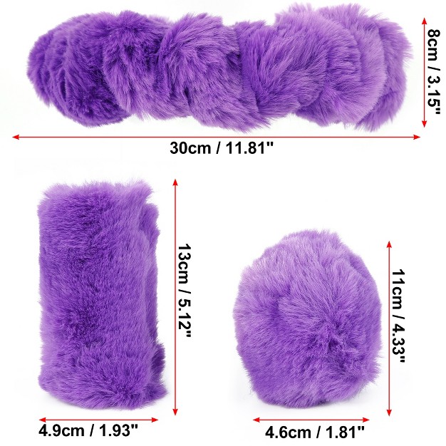 Unique Bargains Winter Warm Faux Fur Car Steering Wheel Cover Replacement Universal