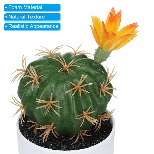 5.1x2.8 Artificial Cactus Fake Flowering Cactus Decor Faux Succulents Plants