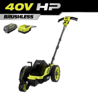 RYOBI 40V HP Brushless 9 in. Cordless Edger with 4.0 Ah Battery and Charger RY40760