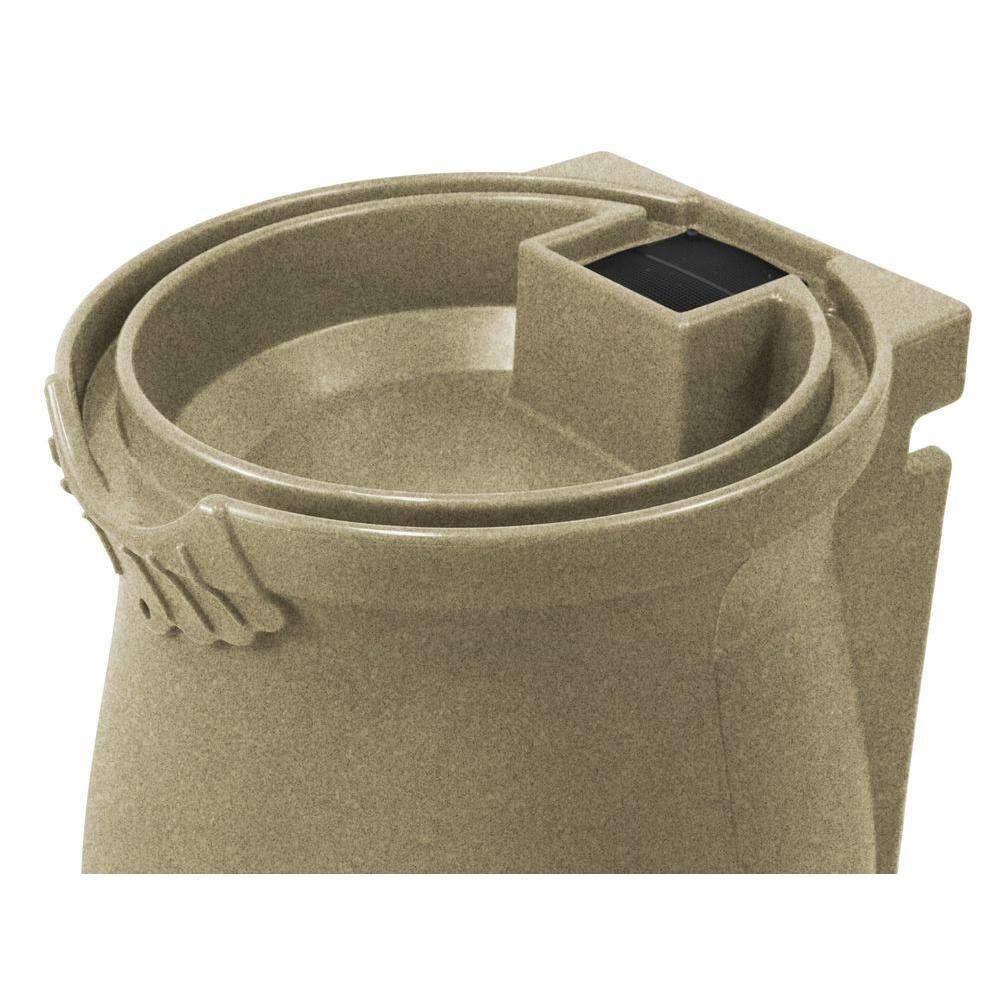 Good Ideas 50 Gal. Rain Water Saver Wizard Barrel Urn Sandstone RWURN50-SAN